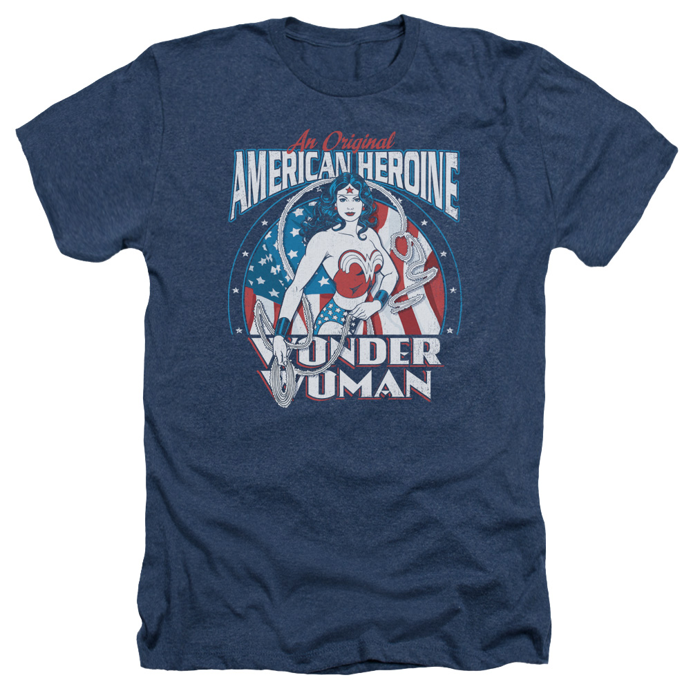 DC Comics Wonder Woman American Heroine Adult Heather T-Shirt Tee DC Comics Wonder Woman American Heroine Adult Heather T-Shirt Tee