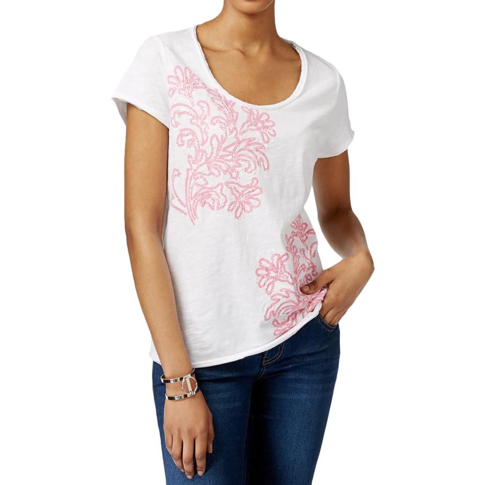 Womens Cotton Sequined Casual Top