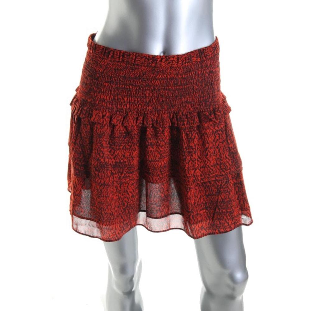 Michael Kors Womens Printed Tiered Mini Skirt