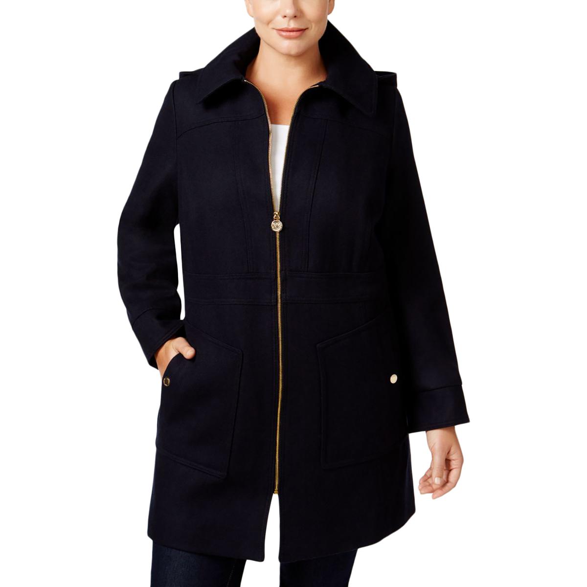Michael Kors Men S Blue Long Wool Pea Coat Warm Winter Jacket Size Main Image Michael Kors Double Ted Peacoat