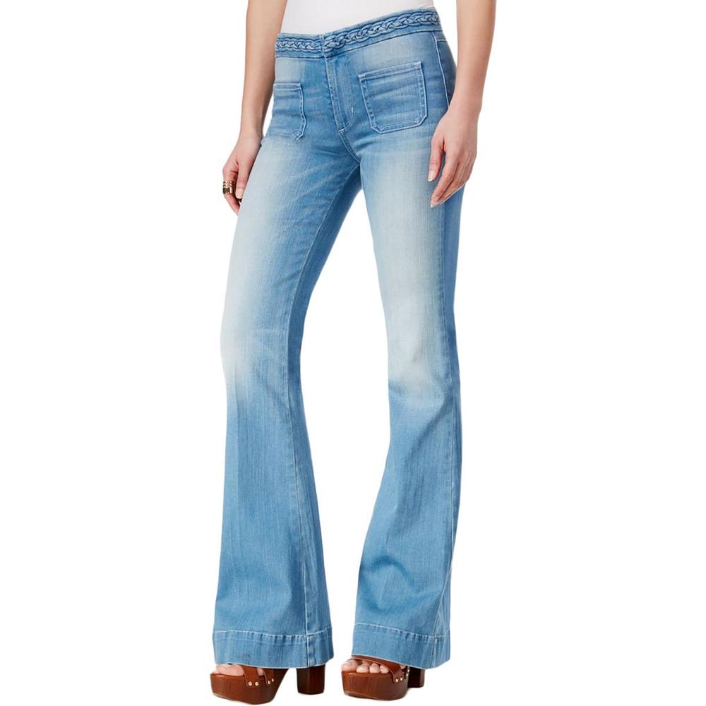 Guess Womens Denim Braided Flare Jeans