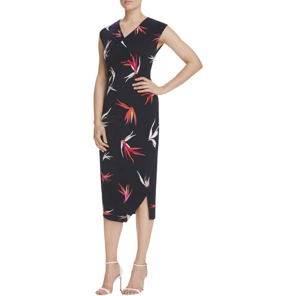 Tahari Dorinda Womens Matte Jersey Printed Casual Dress