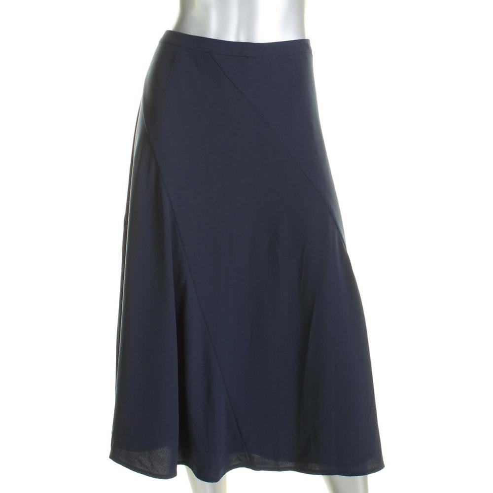 International Concepts Womens Asymmetric Seams Midi A-Line Skirt