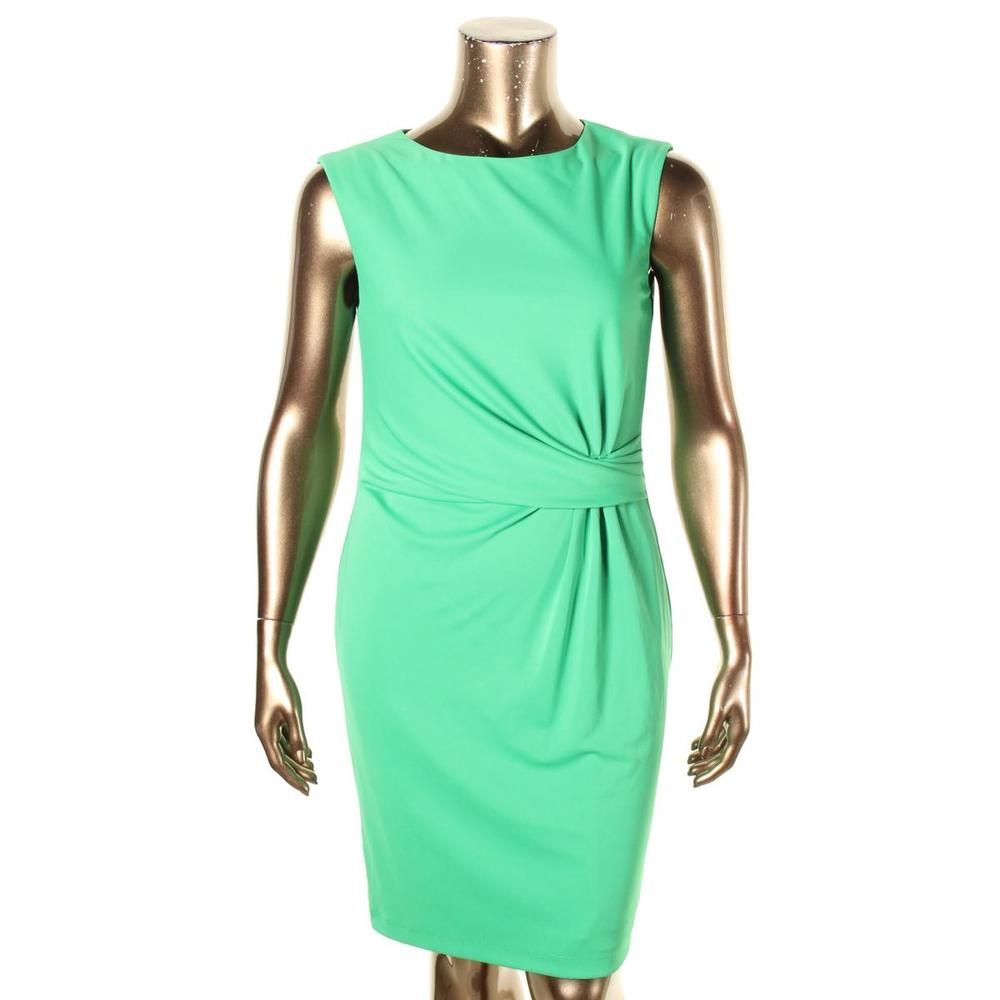 Anne Klein Womens Knot Front Pleated Cocktail Dress
