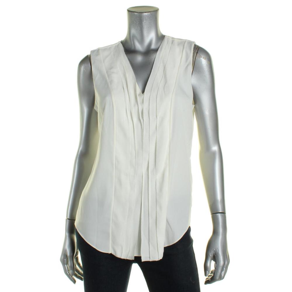 NYDJ Womens Solid Layered Look Blouse