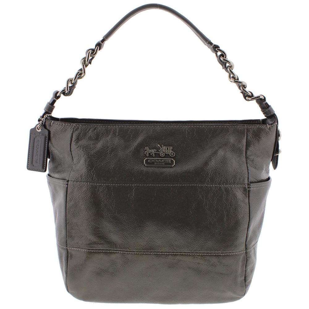 Coach Tribeca Womens Patent Textured Hobo Handbag