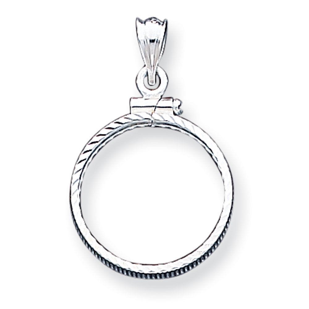 JewelryWeb Ster. Silver 19.1 x 1.5mm $0.01 Diam-Cut Coin Bezel Pendant at Sears.com