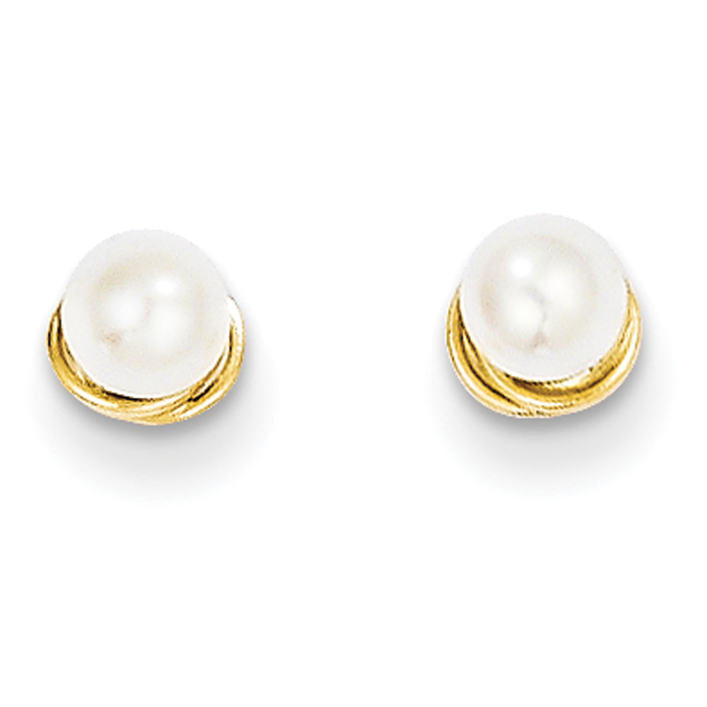 Jewelryweb 14k 3mm Freshwater Cultured Pearl Love Knot Post Earrings at Sears.com