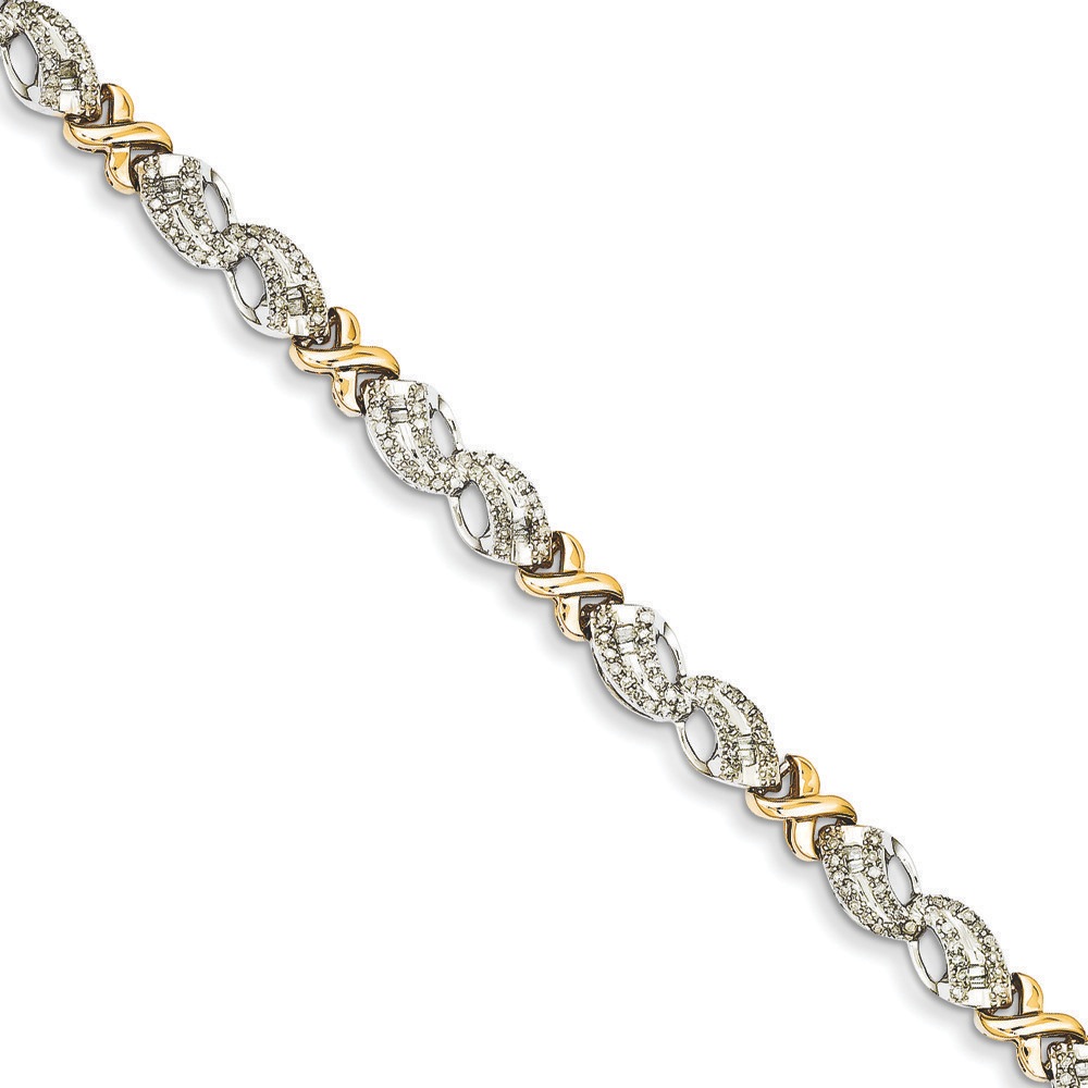 Jewelryweb 14k Two Tone Diamond X Bracelet at Sears.com
