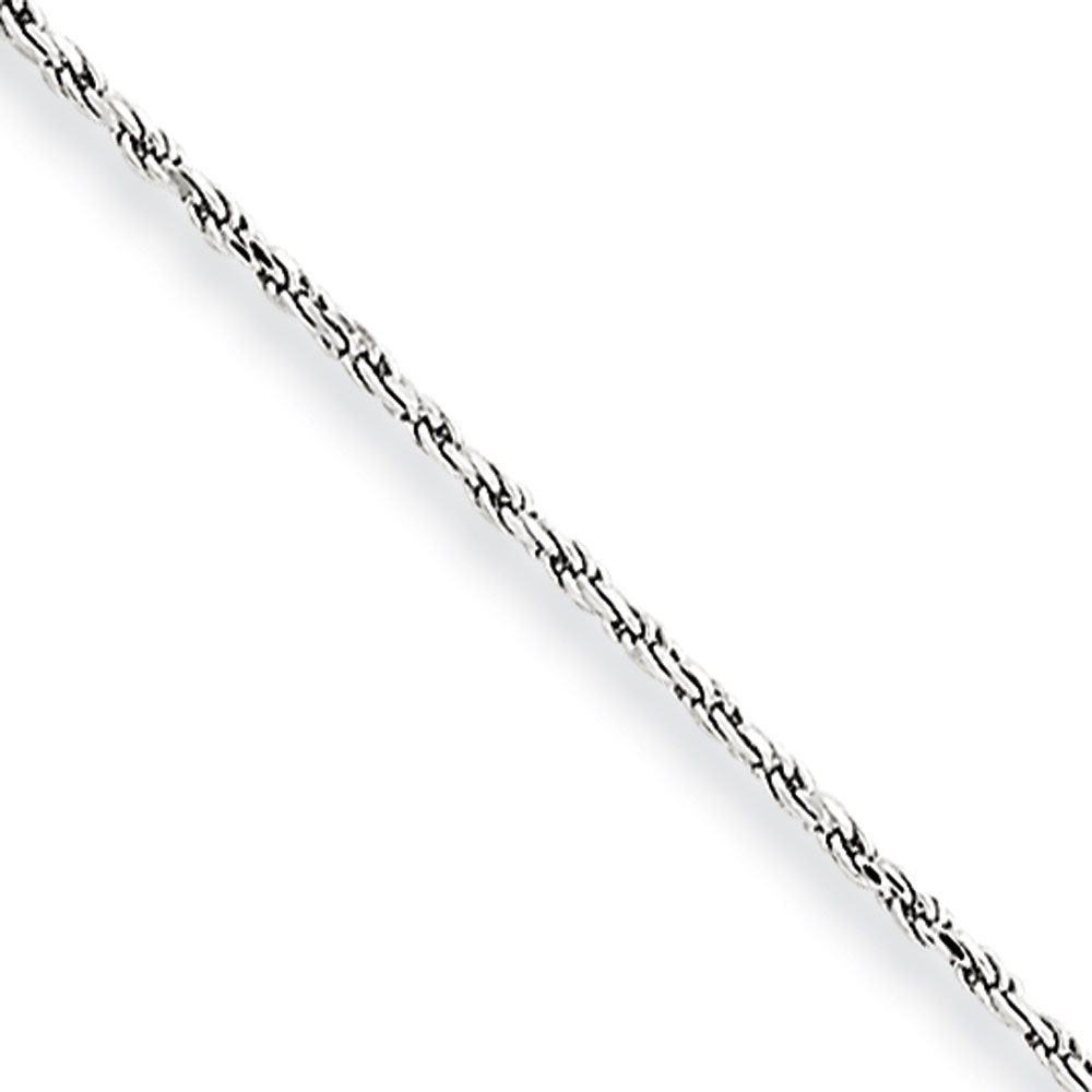 JewelryWeb 10k White Gold 1.2mm Diamond-Cut Rope Chain Anklet - 9 Inch - Lobster Claw at Sears.com