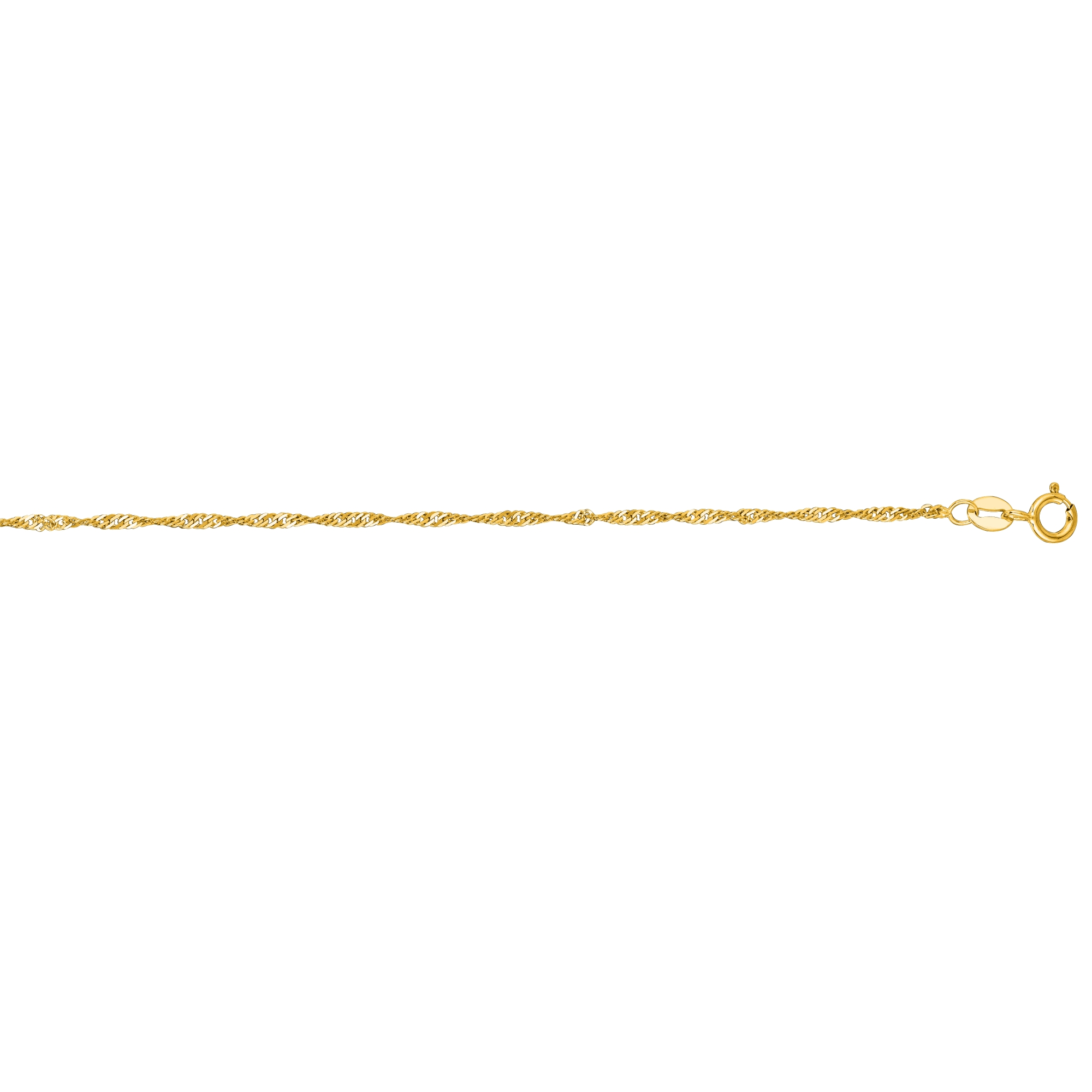jewelryweb 14k yellow gold 18 inch x 1 5 mm singapore chain necklace   o