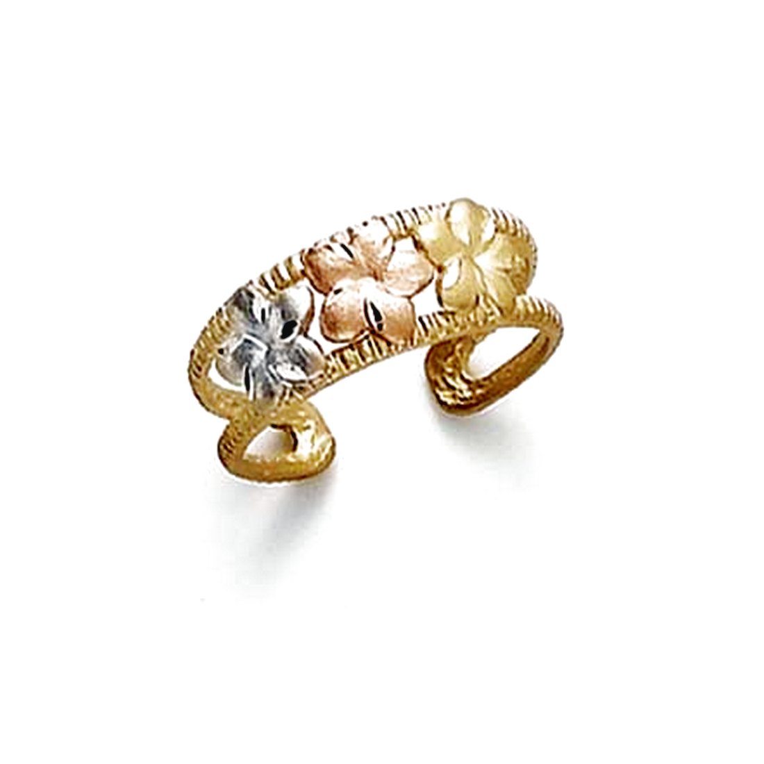 JewelryWeb 14k Tricolor Plumeria Toe Ring at Sears.com