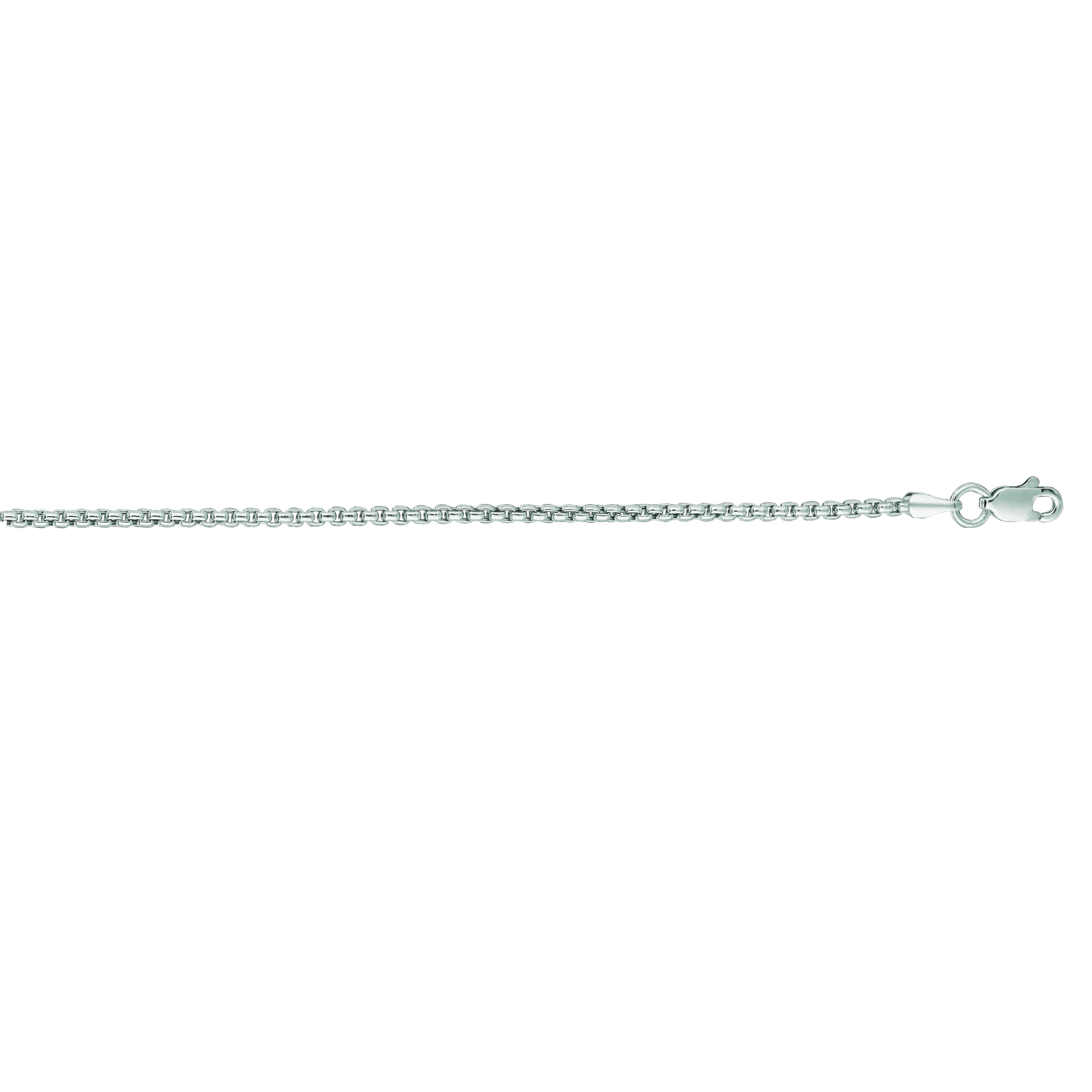 JewelryWeb 14k White Gold Round 16 Inch X 1.4 mm Box Chain Necklace