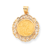 JewelryWeb 14k 1/10 oz Mounted Panda Coin in Coin Bezel Pendant at Sears.com