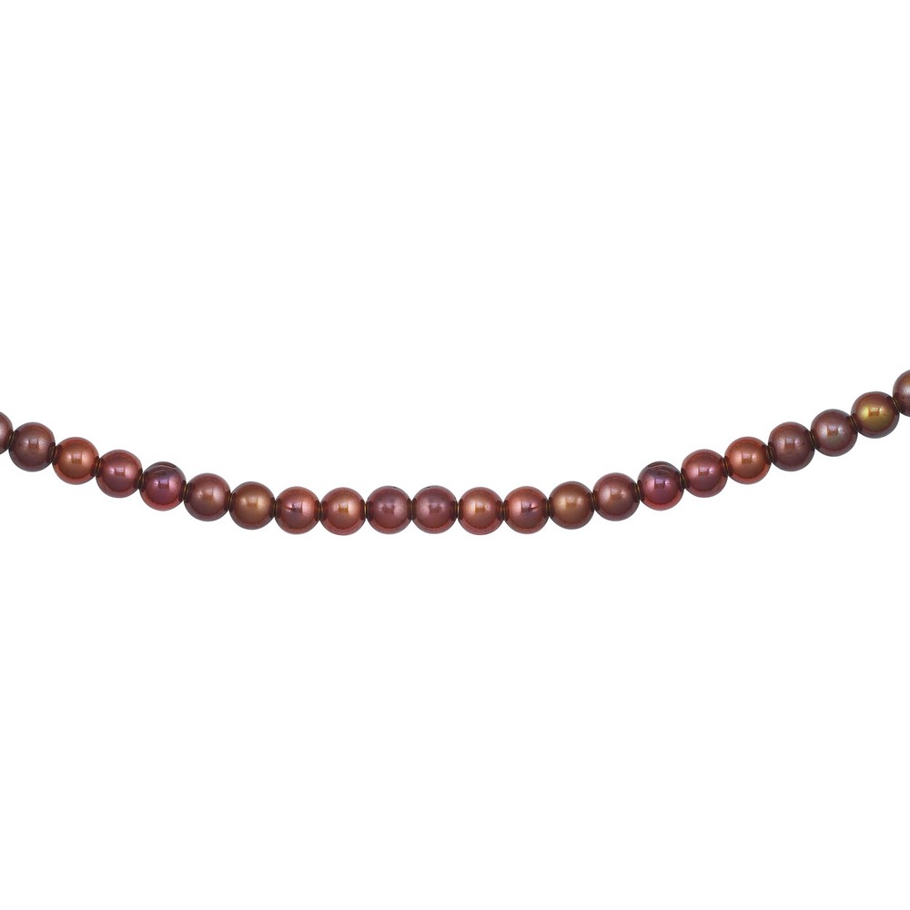JewelryWeb 14k Yellow Elegant Round Chocolate Pearl Necklace - 16 Inch