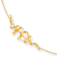 JewelryWeb 14k Cultured Pearl Twist Necklace - 16 Inch