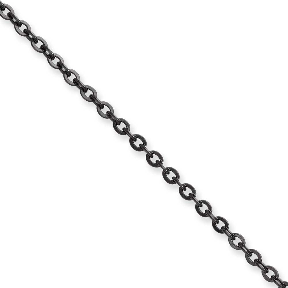 Jewelryweb Stainless Steel Ip Black-plated 2.3mm 24inch Cable Chain Necklace - 24 Inch at Sears.com