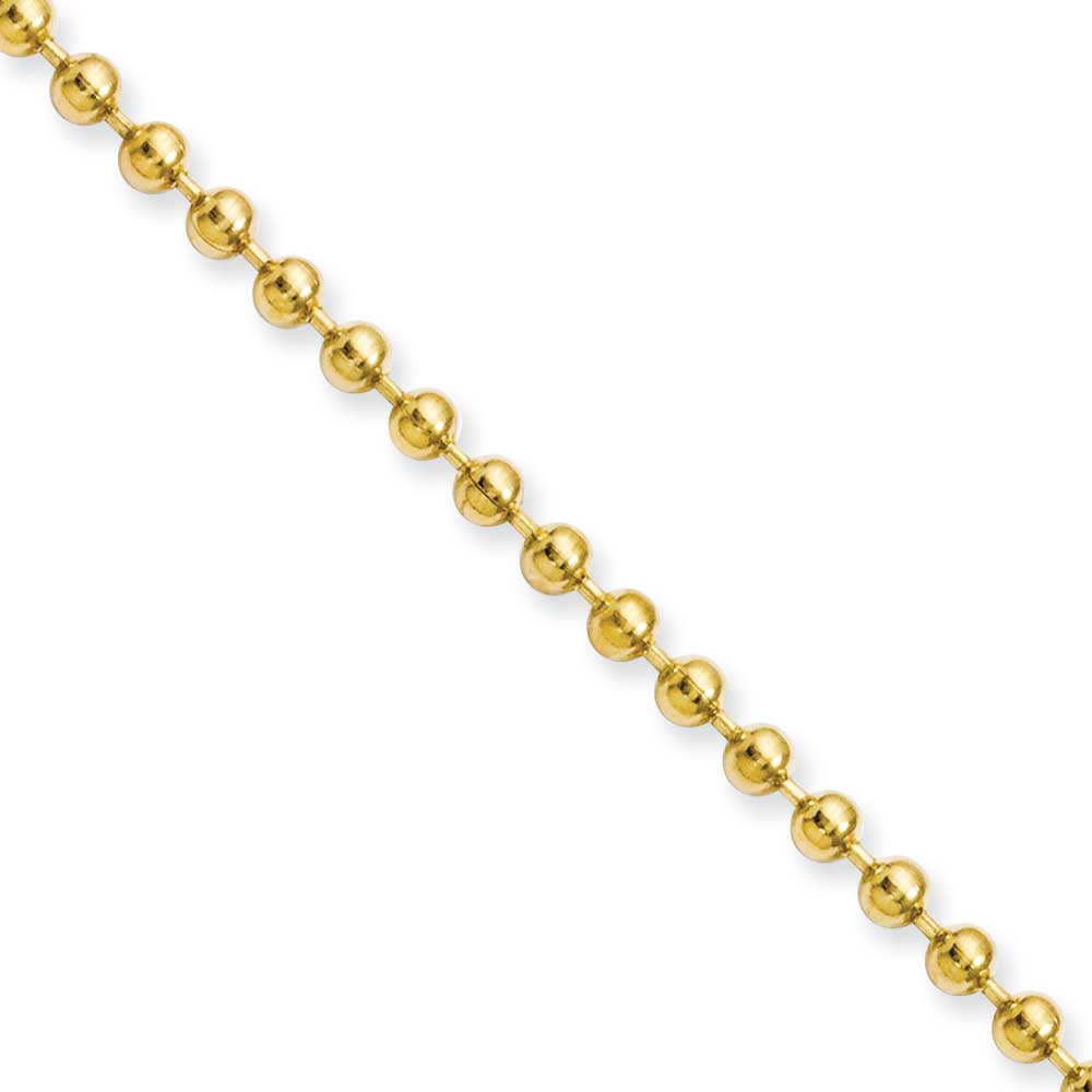 Jewelryweb Stainless Steel Ip Gold-plated 3.0mm 24inch Ball Chain Necklace - 24 Inch at Sears.com