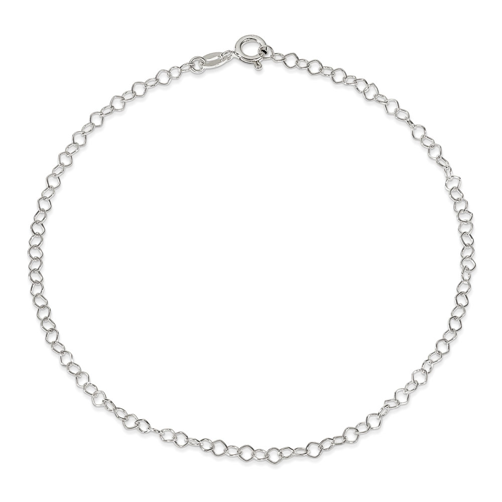 Jewelryweb Sterling Silver 0.85mm Fancy Anklet - 10 Inch - Spring Ring at Sears.com