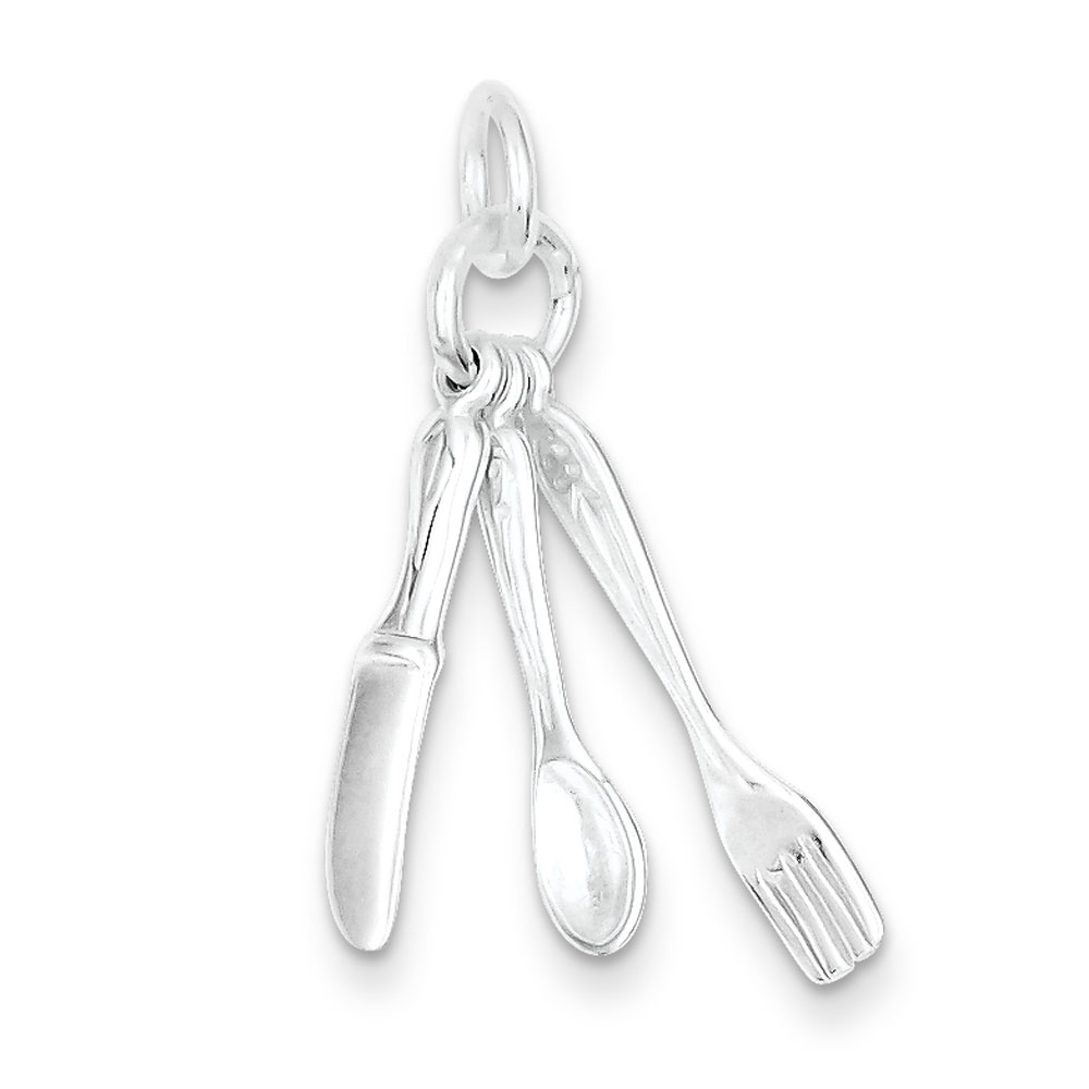 Jewelryweb Sterling Silver Fork Knive and Spoon Charm at Sears.com