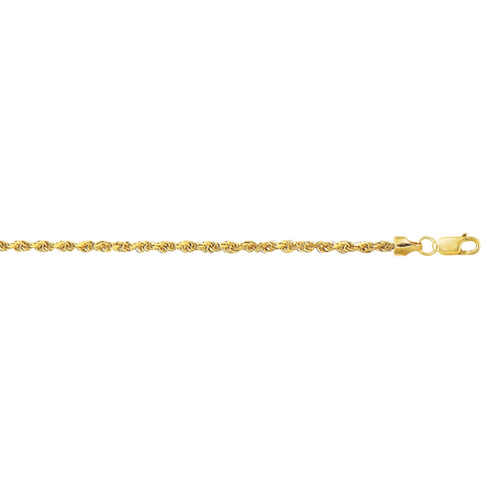 JewelryWeb 10K 10 Kt Yellow Gold 2mm Anklet - 10 Inch Hollow Rope Chain at Sears.com