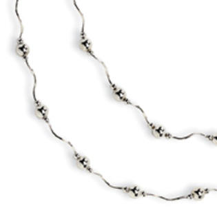 Jewelryweb Sterling Silver Double Spiral and Bead Necklace - 20 Inch - Lobster Claw Jewelryweb Sterling Silver Double Spiral and Bead Necklace - 20 Inch - Lobster Claw