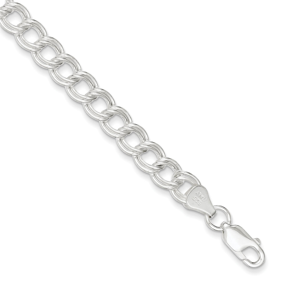 Jewelryweb Sterling Silver Double Link Charm Bracelet - 7 Inch - Lobster Claw at Sears.com