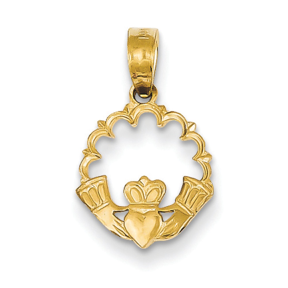 Jewelryweb 14k Polished Claddagh Pendant - Measures 16x11mm at Sears.com