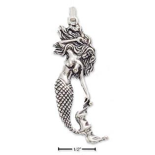 Jewelryweb Sterling Silver Antiqued Mermaid Charm Jewelryweb Sterling Silver Antiqued Mermaid Charm
