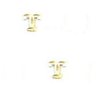 Jewelryweb 14k Yellow Initial T Friction-Back Post Earrings Jewelryweb 14k Yellow Initial T Friction-Back Post Earrings