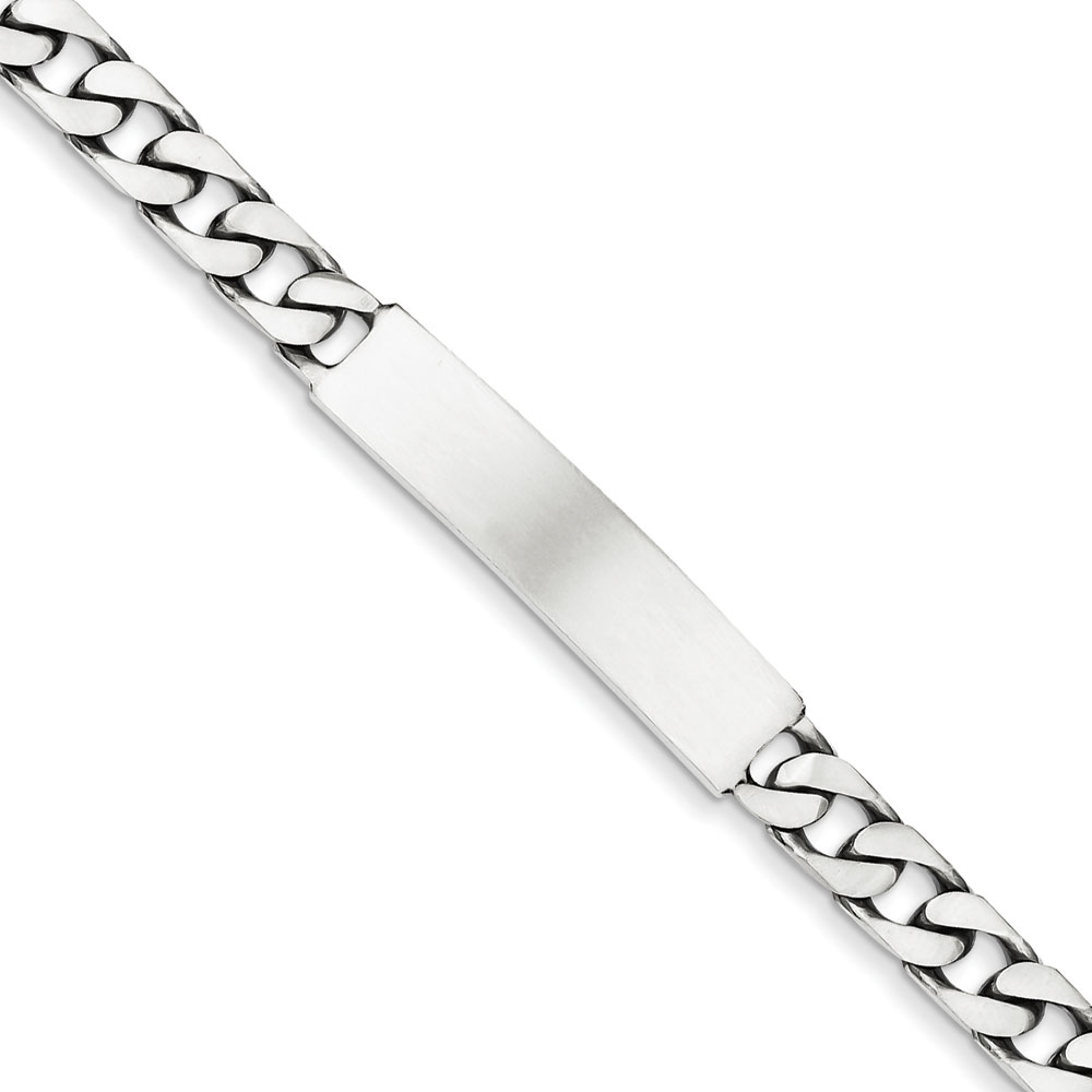 Jewelryweb Sterling Silver 7 Inch Engraveable Antiqued Curb ID Bracelet - Lobster Claw at Sears.com