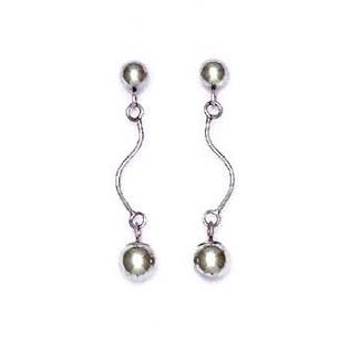 Jewelryweb 14k White Drop Friction-Back Post Earrings Jewelryweb 14k White Drop Friction-Back Post Earrings