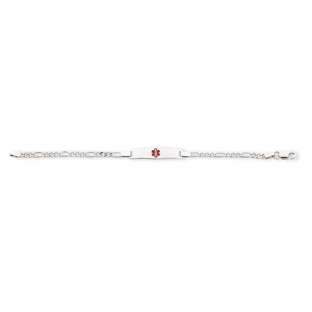 Jewelryweb Sterling Silver Medical ID Figaro Link Bracelet - 8 Inch - Lobster Claw at Sears.com