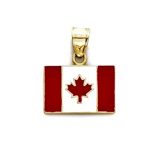 Jewelryweb 14k Enamel Canada Flag Pendant Jewelryweb 14k Enamel Canada Flag Pendant