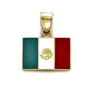 Jewelryweb 14k Enamel Mexico Flag Pendant Jewelryweb 14k Enamel Mexico Flag Pendant