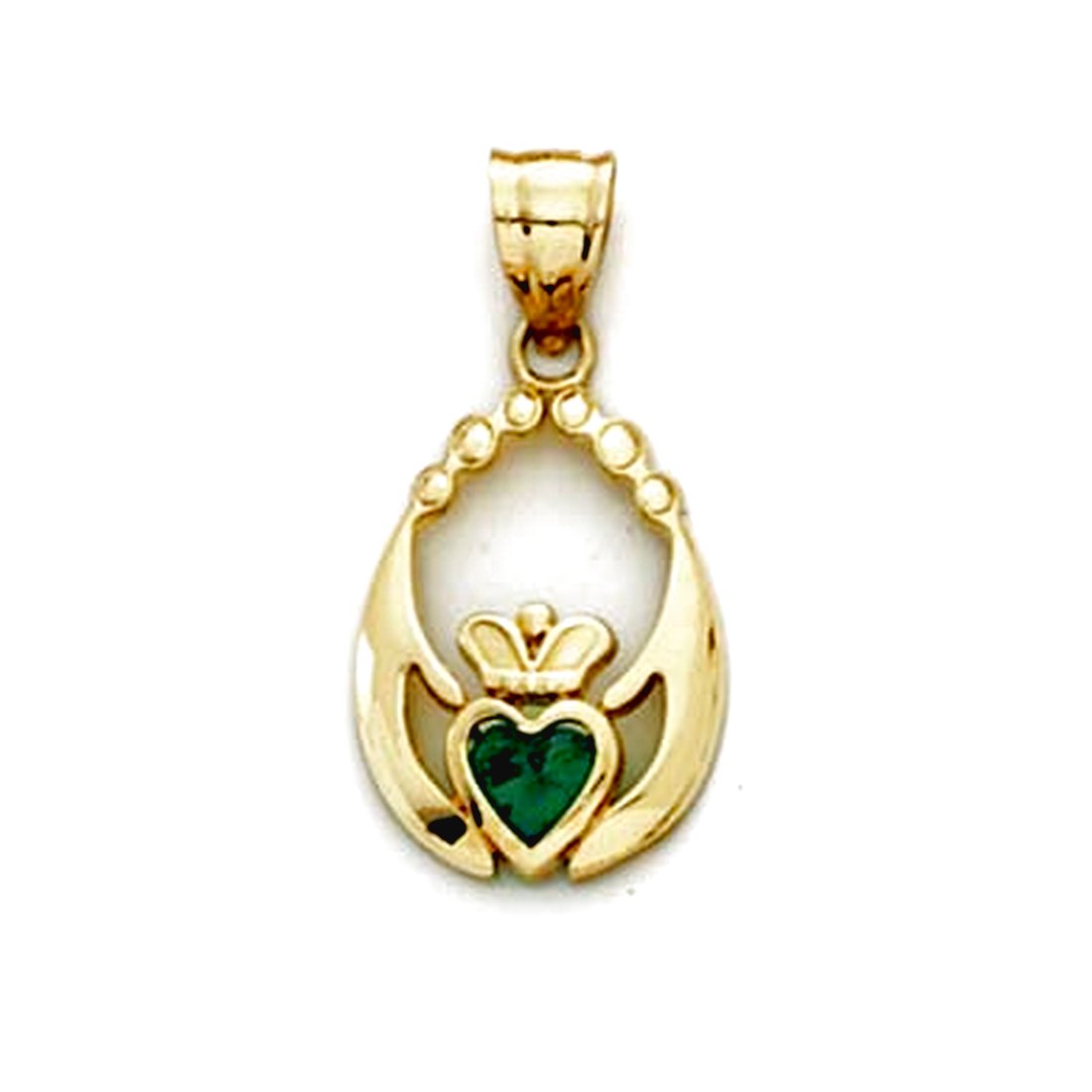 Jewelryweb 14k Claddagh Green CZ Pendant at Sears.com