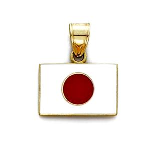 Jewelryweb 14k Enamel Japan Flag Pendant Jewelryweb 14k Enamel Japan Flag Pendant