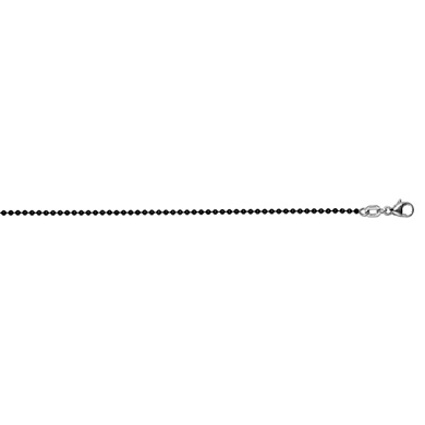 Jewelryweb Stainless Steel 1.5mm Black Bead Chain Necklace - 24 Inch at Sears.com