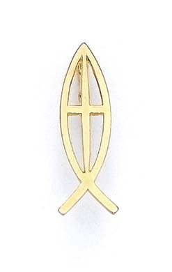 Jewelryweb 14k Jesus Fish Cross Pendant Jewelryweb 14k Jesus Fish Cross Pendant