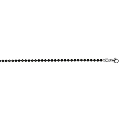Jewelryweb Stainless Steel 2.5mm Black Bead Chain Necklace - 24 Inch at Sears.com