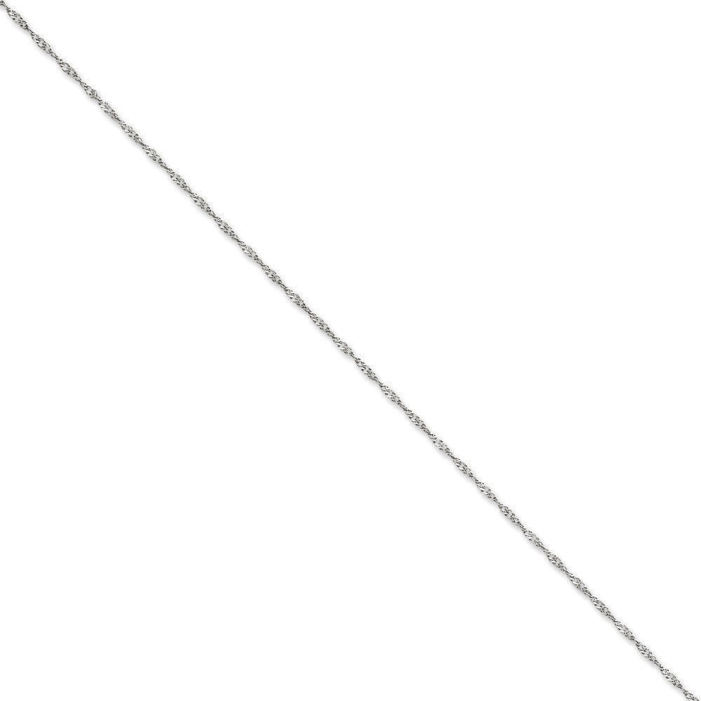 Jewelryweb 14k White Gold 1.4mm Solid Singapore Chain Anklet - 10 Inch - Spring Ring at Sears.com