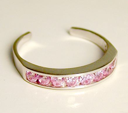 Jewelryweb Channel-set Pink Cubic Zirconia CZ Eternity Toe Ring at Sears.com
