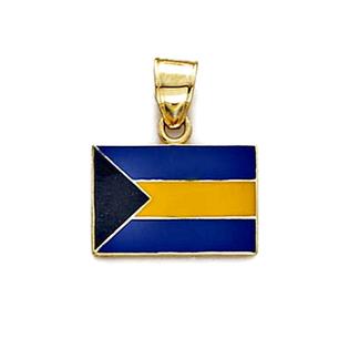 Jewelryweb 14k Enamel Bahamas Flag Pendant Jewelryweb 14k Enamel Bahamas Flag Pendant