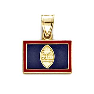 Jewelryweb 14k Enamel Guam Flag Pendant Jewelryweb 14k Enamel Guam Flag Pendant