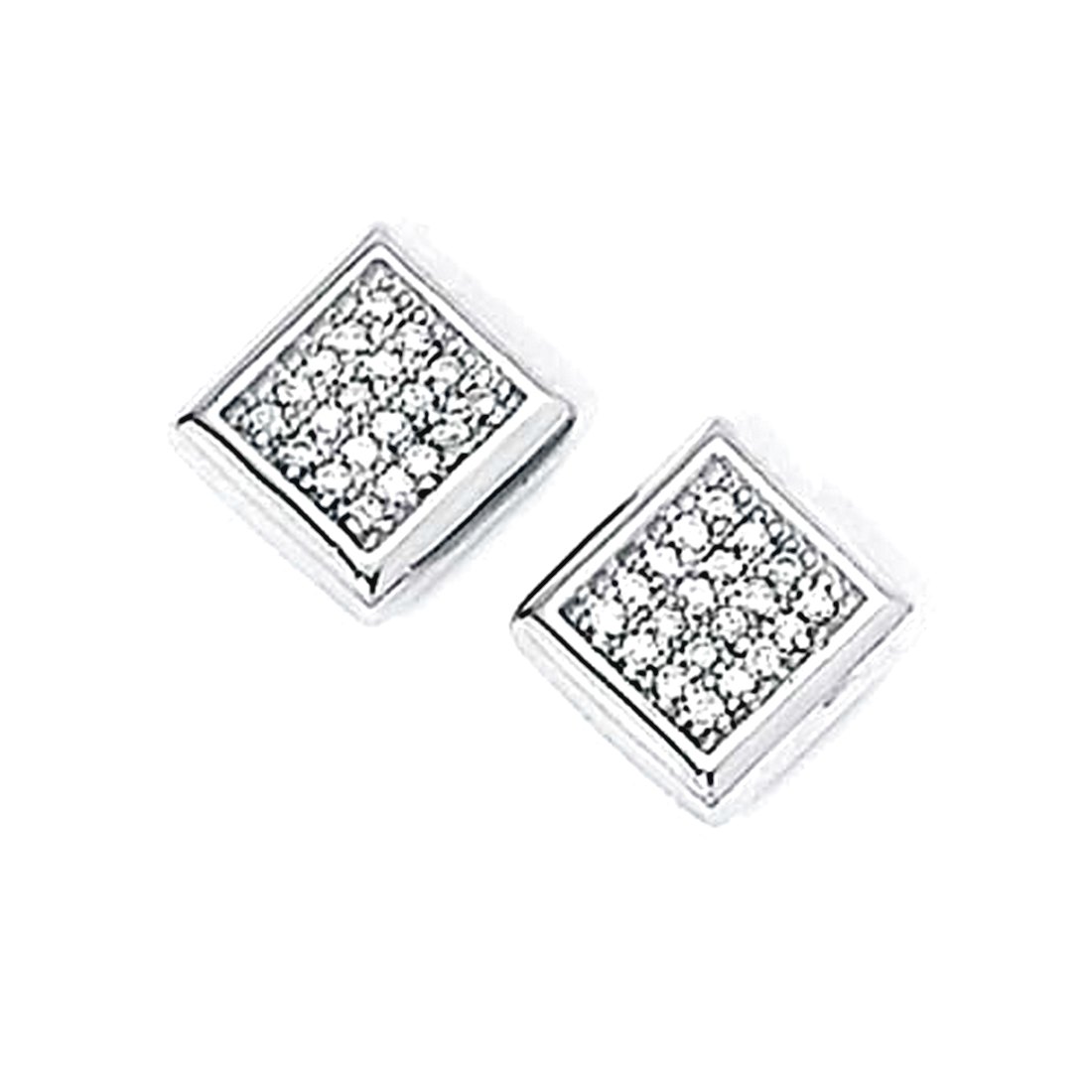 Jewelryweb Sterling Silver Diamond Square Stud Earrings at Sears.com