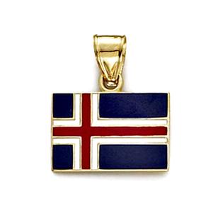 Jewelryweb 14k Enamel Iceland Flag Pendant Jewelryweb 14k Enamel Iceland Flag Pendant