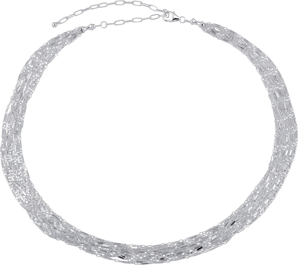Jewelryweb Ste. Silver 12 Strand Bar Chain Necklace 4 In Ext 16-20 Inch at Sears.com
