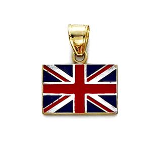 Jewelryweb 14k Enamel Great Britain Flag Pendant Jewelryweb 14k Enamel Great Britain Flag Pendant