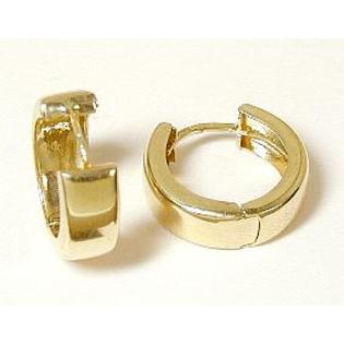 Jewelryweb Elegant Solid Yellow Hinged Hoops Jewelryweb Elegant Solid Yellow Hinged Hoops