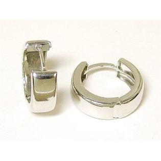 Jewelryweb Elegant Solid White Hinged Hoops Jewelryweb Elegant Solid White Hinged Hoops